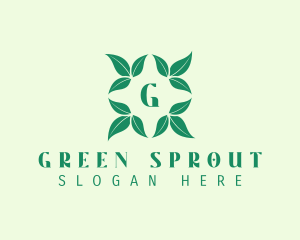 Green Organic Leaves Letter logo design