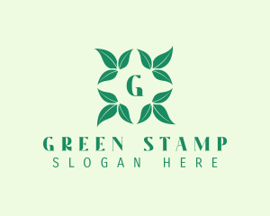 Green Organic Leaves Letter logo design