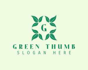 Green Organic Leaves Letter logo design