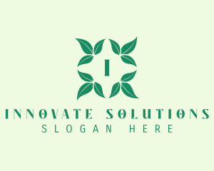 Green Organic Leaves Letter logo