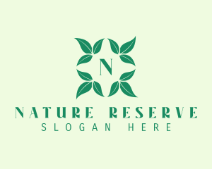 Green Organic Leaves Letter logo design