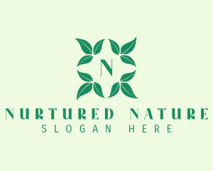 Green Organic Leaves Letter logo