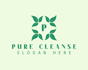 Green Organic Leaves Letter logo