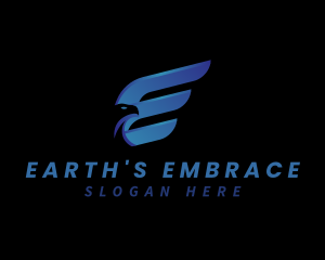 Logistic Eagle Wing Letter E logo design