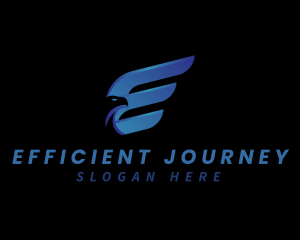 Logistic Eagle Wing Letter E logo design