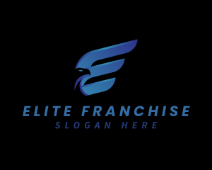 Logistic Eagle Wing Letter E logo design