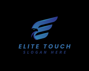 Logistic Eagle Wing Letter E logo design