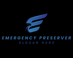 Logistic Eagle Wing Letter E logo design