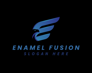 Logistic Eagle Wing Letter E logo design