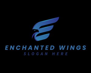 Logistic Eagle Wing Letter E logo design