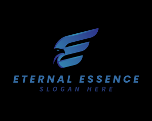 Logistic Eagle Wing Letter E logo design