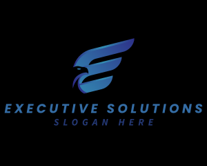 Logistic Eagle Wing Letter E logo design