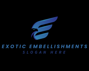 Logistic Eagle Wing Letter E logo design