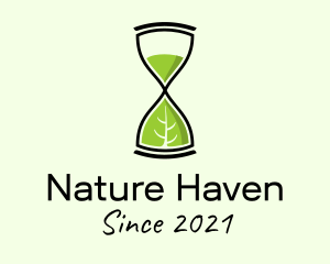 Nature Leaf Hourglass  logo design