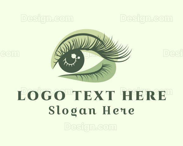 Green Eye Eyelash Logo