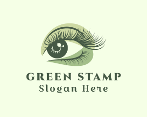 Green Eye Eyelash  logo design