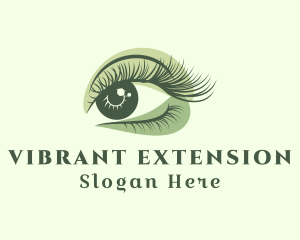 Green Eye Eyelash  logo design