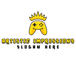 Smiling Controller Crown logo design