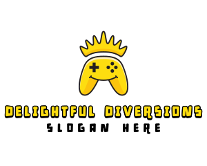 Smiling Controller Crown logo design