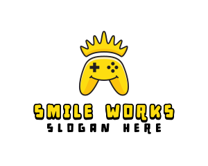 Smiling Controller Crown logo design