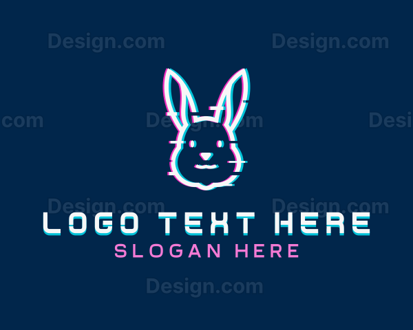 Tech Glitch Bunny Logo