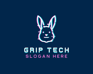 Tech Glitch Bunny logo design