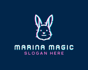 Tech Glitch Bunny logo design