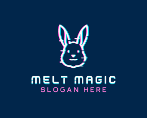 Tech Glitch Bunny logo design