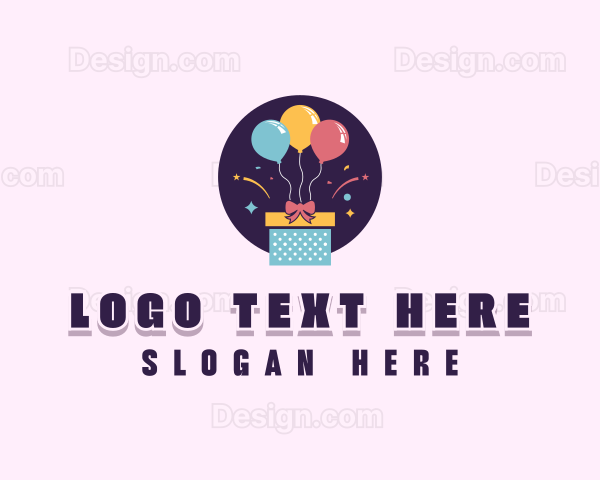 Gift Box Balloon Logo