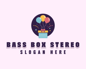 Gift Box Balloon logo design