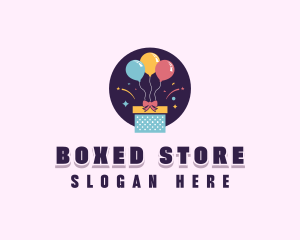 Gift Box Balloon logo design