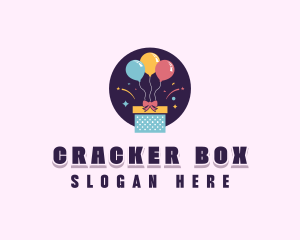 Gift Box Balloon logo design