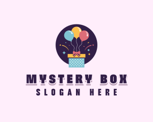 Gift Box Balloon logo design