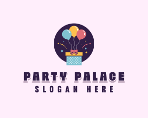 Gift Box Balloon logo design