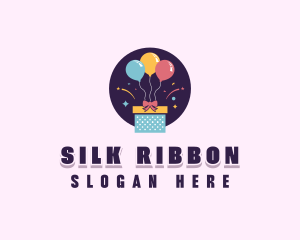 Gift Box Balloon logo design