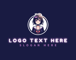 Anime Japanese Girl Logo