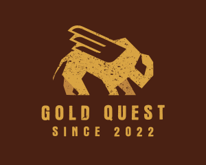 Gold Winged Bison logo design