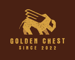 Gold Winged Bison logo design