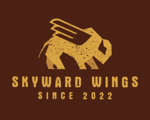 Gold Winged Bison logo design