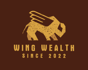 Gold Winged Bison logo design