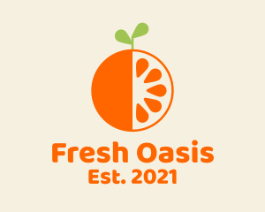 Fresh Orange Fruit  logo design