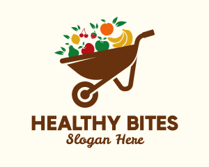 Healthy Fruit Wheelbarrow  logo design