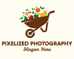 Healthy Fruit Wheelbarrow  logo design