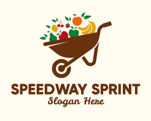 Healthy Fruit Wheelbarrow  logo design