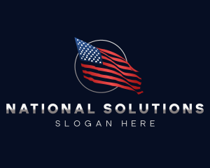 American National Flag logo design