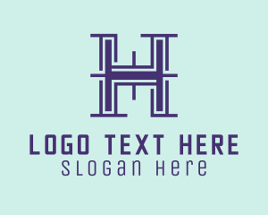 Serif Letter H logo design