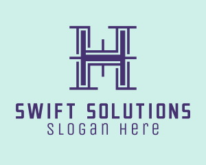 Serif Letter H logo design