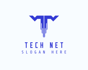 Digital Tech Letter T logo design