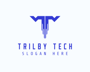 Digital Tech Letter T logo design