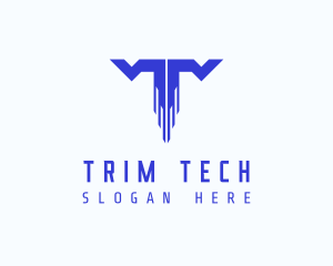 Digital Tech Letter T logo design